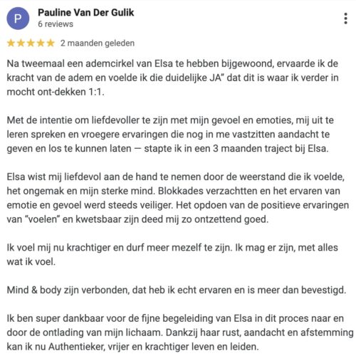 review begeleiding emotie verwerking Pauline