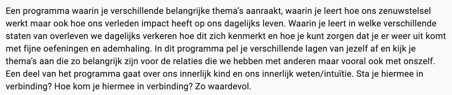 lichaamsgerichte coaching groepsprogramma